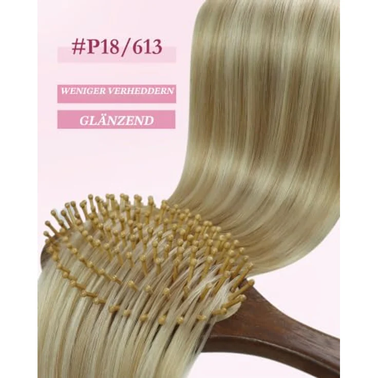 YoungSee Micro Extensions Echthaar, Aschblond, ohne Hitzeanwendung, glatt, unsichtbare Befestigung, atmungsaktiv – Bild 2