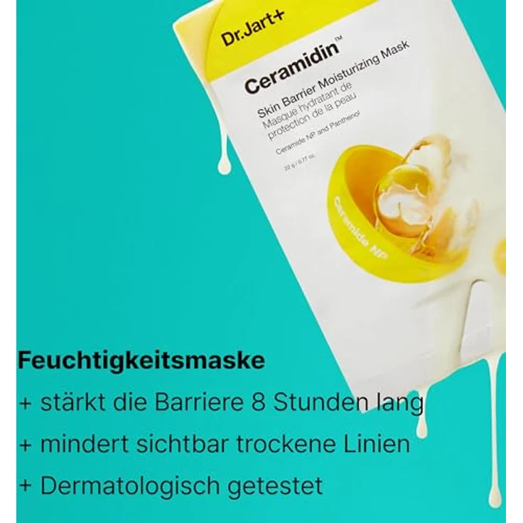 Dr. Jart+ Ceramidinâ„¢ Skin Barrier Moisturizing Face Mask, Tuchmaske mit Ceramiden, 22 g, spendet intensive Feuchtigkeit und verbessert das Hautbild – Bild 3