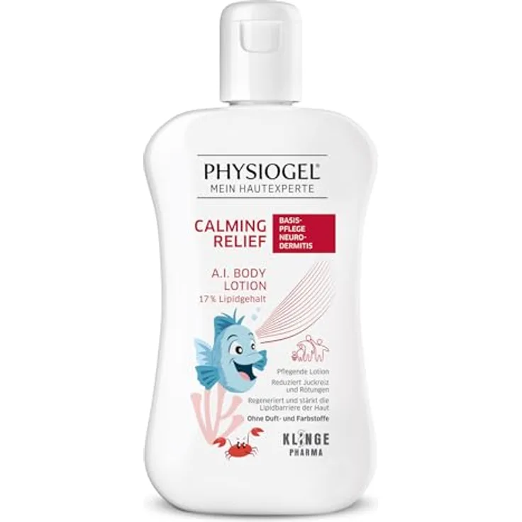 PHYSIOGEL Calming Relief A.I. Body Lotion 200 ml - Kids Edition, regenerierende Körperlotion für empfindliche Haut, lindert Juckreiz, hypoallergen