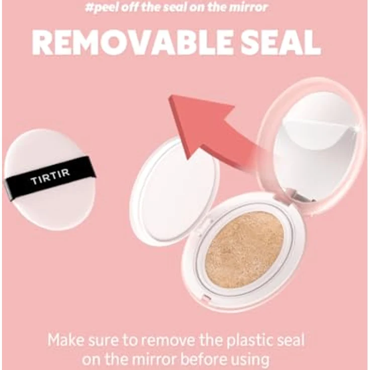 TIRTIR Mask Fit All Cover Cushion, mattierendes Make-up mit ausgezeichneter Abdeckung, Farbton 24W Soft Beige, 18 g – Bild 6