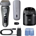 Braun Series 9 PRO+ 9675cc Folienrasierer – Bartdichte-Sensor, 60 Min Laufzeit, inkl. Etui & Reinigungsstation