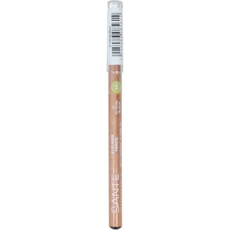 Sante Naturkosmetik Eyeliner Pencil 01 Intense Black, Kajal Eyeliner in schwarz, Kajalstift, Farbintensive cremige Textur, Vegan, 1, 14g – Bild 1