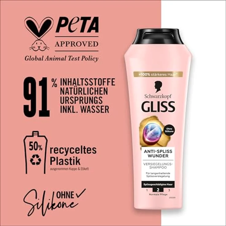 GLISS KUR Haarshampoo GLISS KUR Haarshampoo Anti-Spliss Wunder Haarshampoo 250 ml – Bild 8