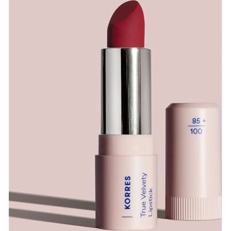 KORRES True Velvety Lipstick Vivid Red 55, roter Lippenstift mit hoher Deckkraft, cremiger Textur & semi-mattem Finish, 3g, vegan – Bild 4