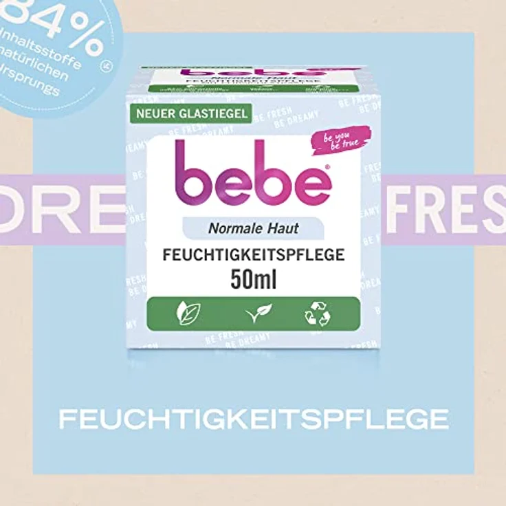 bebe Softe Feuchtigkeitspflege (50ml), spendet 24h Feuchtigkeit für normale Haut mit Pfirsichextrakt & Vitamin E – Bild 2