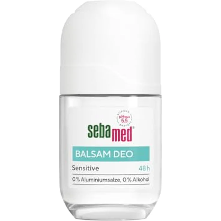 Sebamed Deo Roll-On Balsam Deo Sensitive, 50 ml, 48 Stunden Wirkung, ohne Aluminiumsalze und Alkohol, pH-Wert 5,5, mit Zink-Komplex – Bild 1