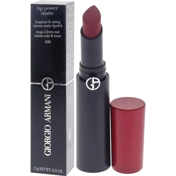 Giorgio Armani Lip Power Long-Lasting Matte Lippenstift, 400 ml, 400 ml - Jojobaöl & Olivenöl, Soft-Glide-Technologie – Bild 5
