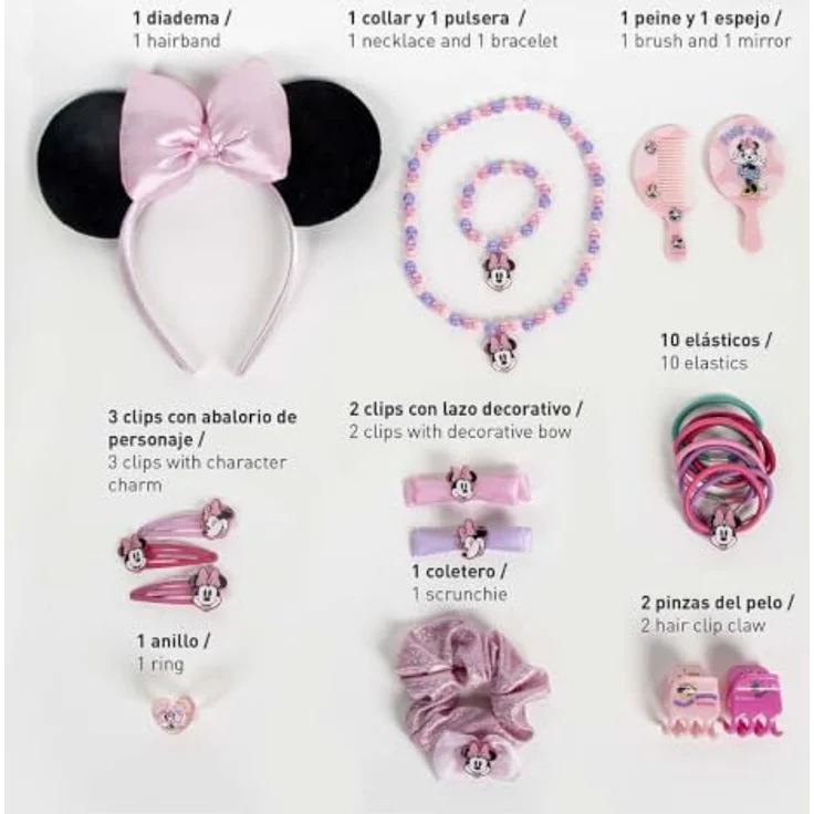 Disney Haargummi Minnie Makeover, Schmuck- und Haarzubehör-Set für täglichen Einsatz, modern und funktional – Bild 5