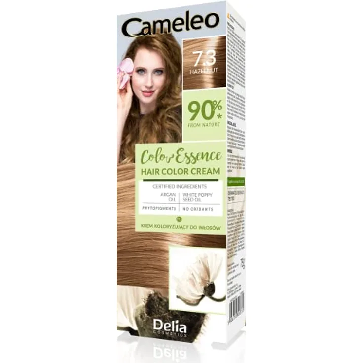 Cameleo - Color Essence - Färbecreme - Haselnuss - Färbung "TON IN TON". - Wirkung bis zu 8 Waschgänge - Natürliche, tiefe Farbe - Farbauffrischung - Pflege - Weißer Mohn und Arganöl - 75g