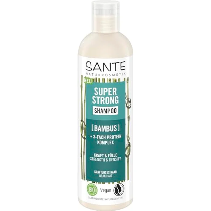 Sante Naturkosmetik Super Strong Shampoo, 250 ml mit Bio-Bambus Extrakt und 3-Fach Protein Komplex – Bild 1
