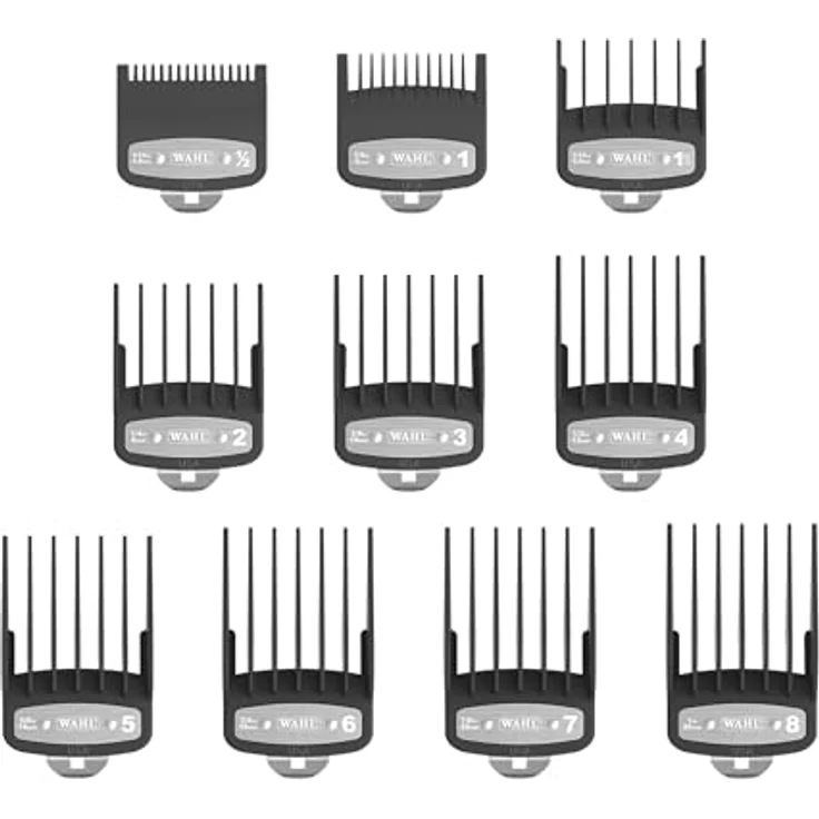 Wahl Set 10 Aufsteckkämme Premium, vielseitige Schneideführungen von 1,5 mm bis 25 mm für präzise Haarschnitte – Bild 2