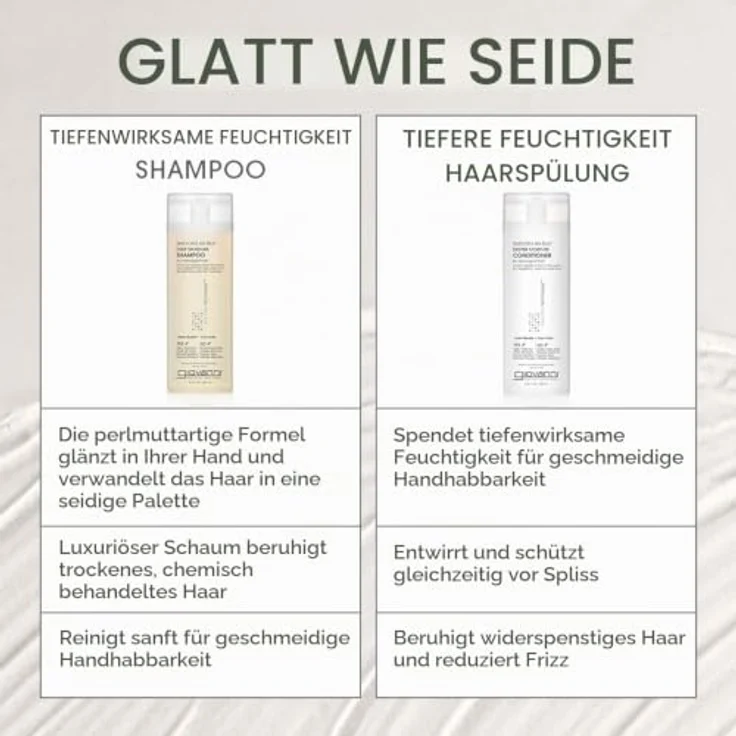 Giovanni Smooth As Silk Shampoo 710ml, sulfatfreies Shampoo für seidig weiches, frizzfreies Haar, vegan und parabenfrei – Bild 3
