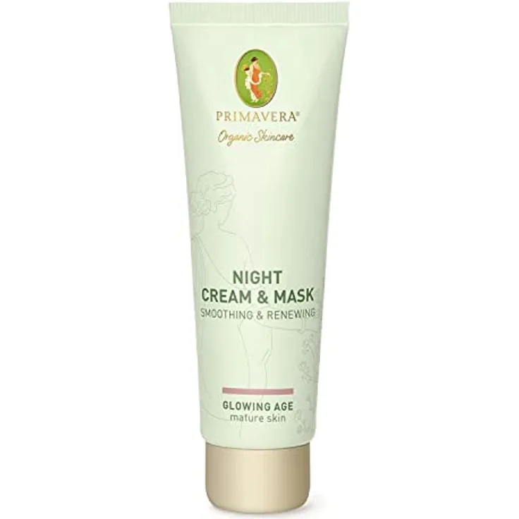 PRIMAVERA Night Cream & Mask Smoothing & Renewing 50 ml - Naturkosmetik - Nachtcreme und Leave - On Maske für reife, anspruchsvolle Haut - glättet und erneuert die Haut - vegan