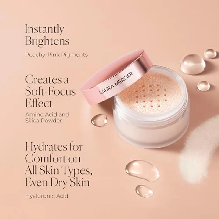 Laura Mercier Translucent Loose Setting Powder Ultra-Blur, 20 g, mattierende Puderformel mit Feuchtigkeitsspendender Hyaluronsäure – Bild 7