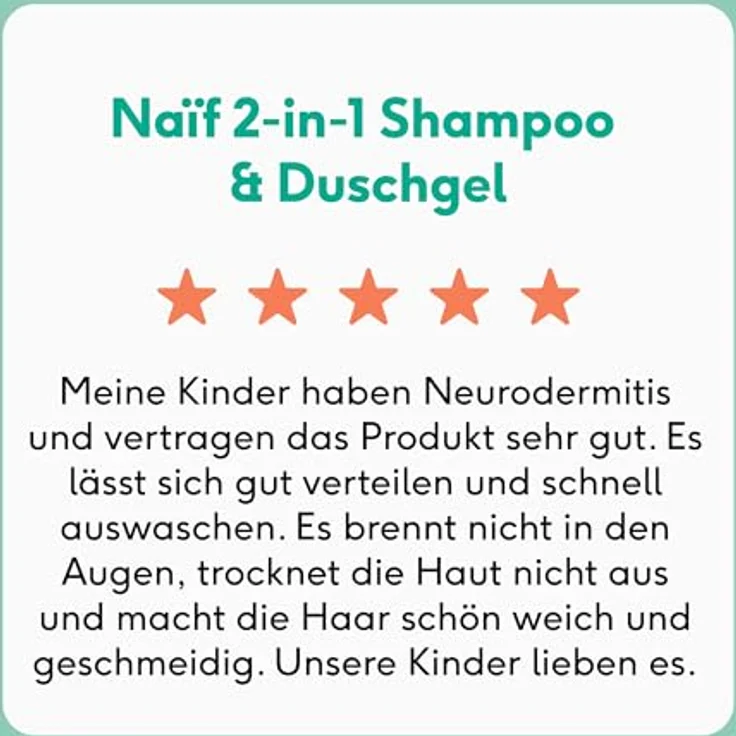 Naif Baby & Kids 2-in-1 Reinigungsgel und Shampoo, vegan, ohne Duftstoffe, 500 ml – Bild 8