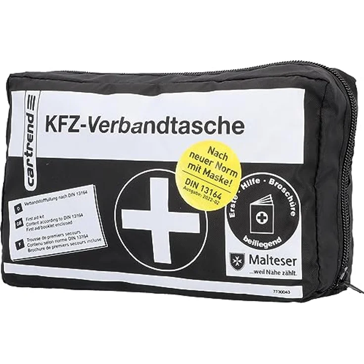 cartrend Verbandtasche Classic mit Malteser Erste-Hilfe-Sofortmaßnahmen, DIN 13164, schwarz – Bild 3
