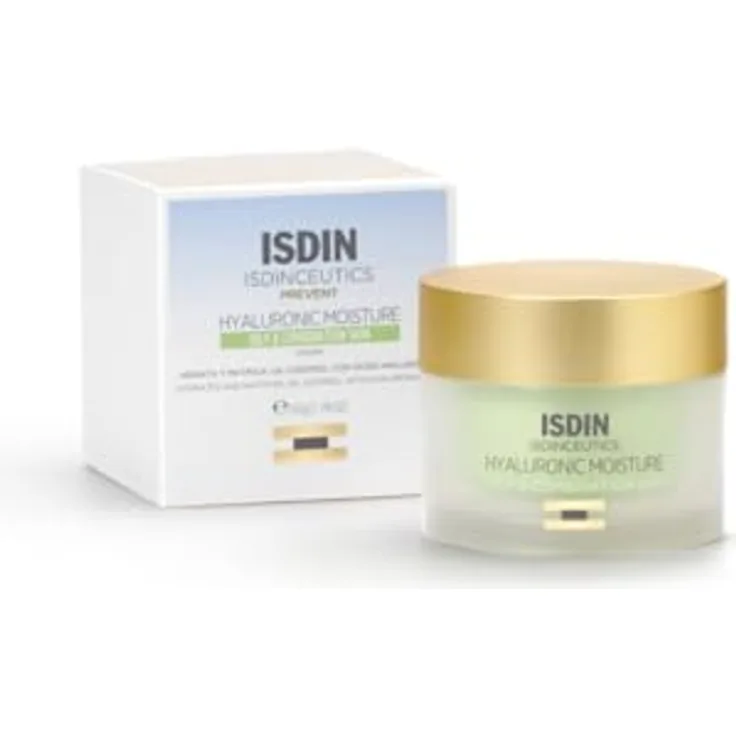 ISDIN ISDINCEUTICS Hyaluronic Moisture Oily and Combination Skin, leichte mattierende Gesichtscreme mit Hyaluronsäure, 50g, speziell für fettige Haut und Mischhaut