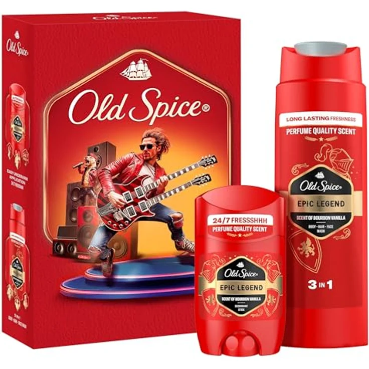 Old Spice Knight Geschenkset, Epic Legend Deostick (50 ml) und Duschgel (250 ml), langanhaltender Duft in Parfumqualität, 24/7 Frische bei täglicher Anwendung – Bild 1
