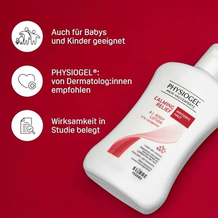 PHYSIOGEL Calming Relief A.I. Body Lotion 200 ml - Kids Edition, regenerierende Körperlotion für empfindliche Haut, lindert Juckreiz, hypoallergen – Bild 5