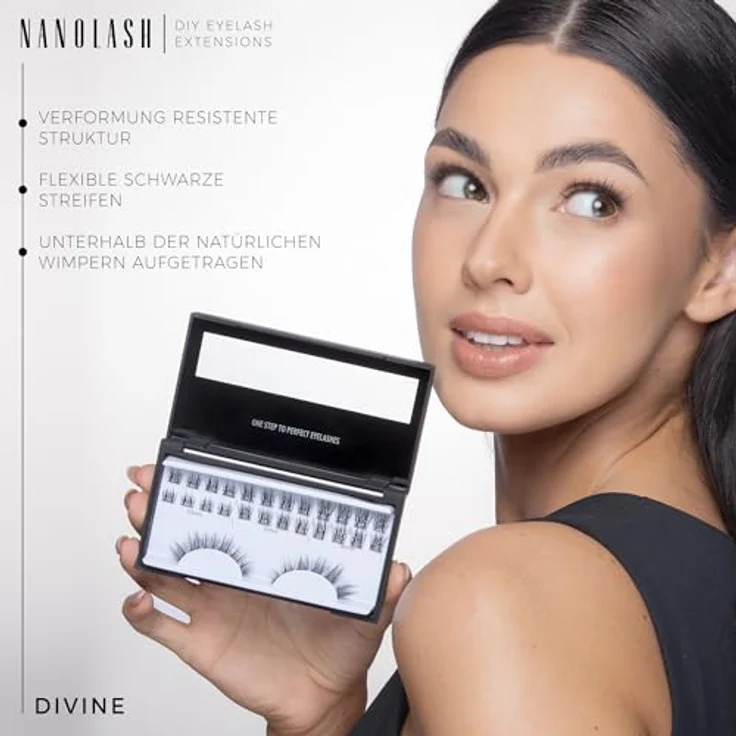 NANOLASH Divine Wimpern, Falsche Wimpern für Wimpernverlängerung, 36 Segmente in 10 mm, 12 mm und 14 mm – Bild 6