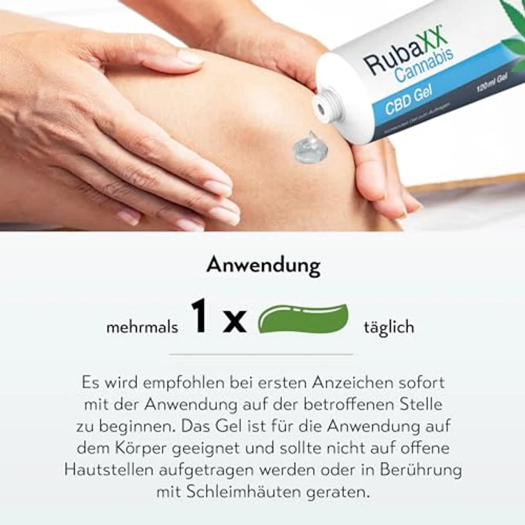 RubaXX Cannabis CBD Gel - Kühlend mit ca. 600 mg CBD - mit Menthol & Minzöl für beanspruchte Muskeln in Rücken, Schultern oder Beinen - 120 ml – Bild 5