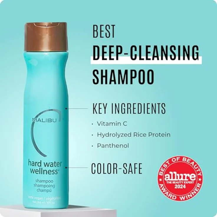 Malibu C Hard Water Wellness Collection, Shampoo und Conditioner Set 266 ml mit 4 x 5 g Haarmaske, vegan – Bild 4