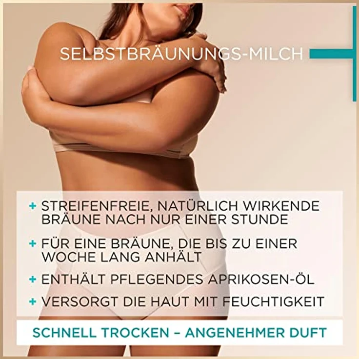 Garnier Selbstbräunungsmilch, Bronzer Lotion für eine natürliche und fleckenfreie Bräune, Ambre Solaire Natural Bronzer Milch, 1 x 200 ml – Bild 2