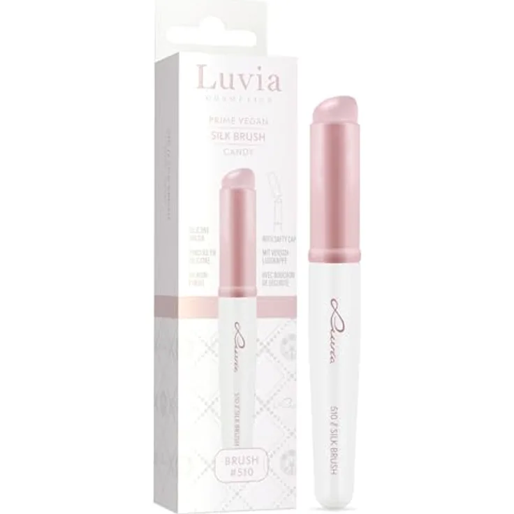 Luvia Cosmetics 510 // Silk Brush - Candy, Lidschatten-Pinsel in rose/white