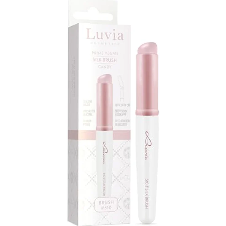 Luvia Cosmetics 510 // Silk Brush - Candy, Lidschatten-Pinsel in rose/white – Bild 1