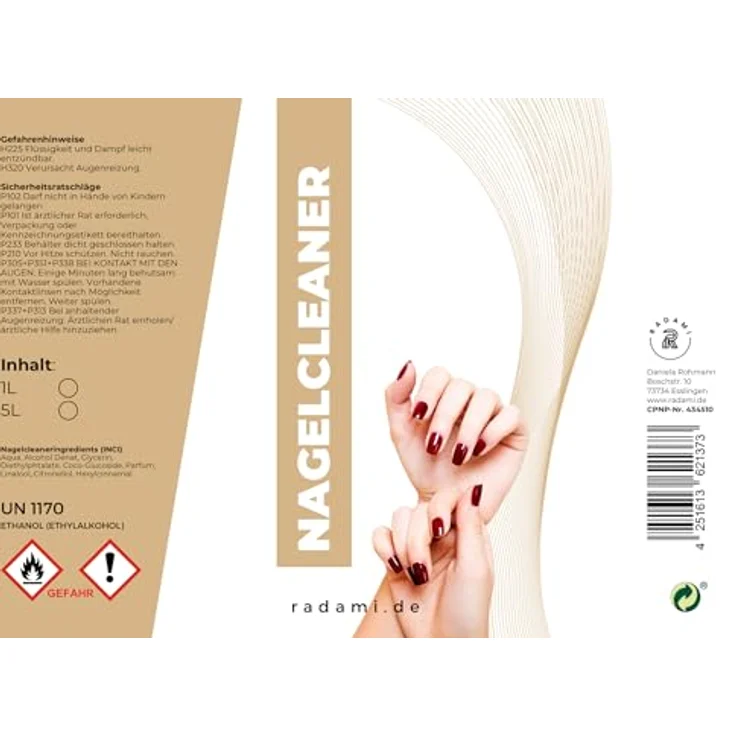 Nail Cleaner Gelnägel UV Gel Polish Nagelcleaner Nägel Entfetter/UV LED Nagellack Reiniger 1000ml – Bild 5