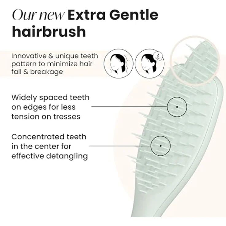 Tangle Teezer Ultimate Detangler Haarbürste, für Nasses & Trockenes Haar, Eukalyptus, sanftes Entwirren, weniger Haarausfall & Haarbruch – Bild 2