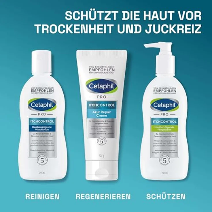 Cetaphil CETAPHIL PRO ItchControl Akut Repair Creme, 227g, Für zu Neurodermitis und Ekzemen neigende Haut, Sofortige Regeneration der Hautbarriere, Mikrobiom freundlich, Ohne Duft- und Konservierungsstoffe – Bild 5