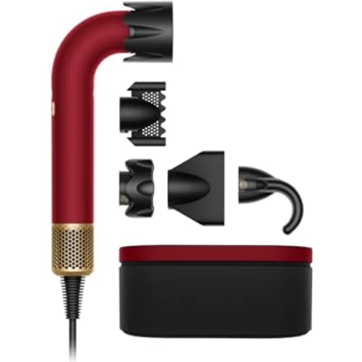 Dyson Supersonic HD17 T1/T2, Profi-Haartrockner in Red Velvet/Gold mit Ionisator für glattes und welliges Haar – Bild 1