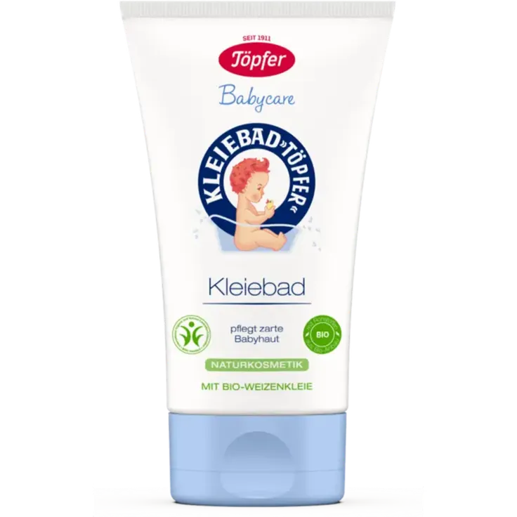 Töpfer Babycare Kleiebad, Badezusatz mit Bio-Weizenkleie-Extrakt, 150 ml für sensible Babyhaut