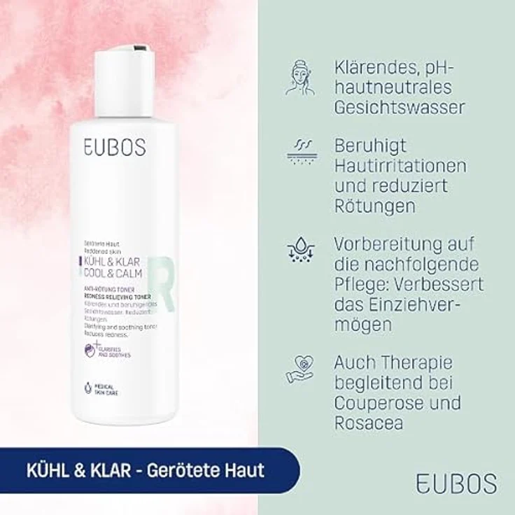 Eubos I Kühl & Klar I Anti-Rötung Toner I Medizinisches Gesichtswasser I Zur Beruhigung von Hautirritationen und Rötungen I 200 ml – Bild 2