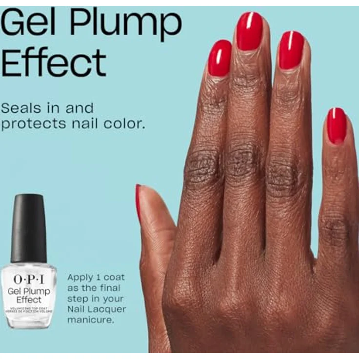 OPI Plumping Top Coat - Durchsichtiger Unterlack mit plumping Effekt - Gel-Look - Ergiebig, langlebig & splitterfest - NTT36, 15 ml – Bild 2