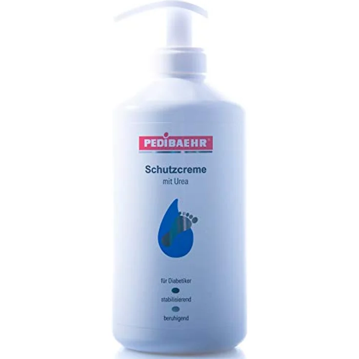 Schutzcreme Fußcreme für Diabetiker mit Urea und Hyaluron PediBaehr mit Spender 450 ml – Bild 2