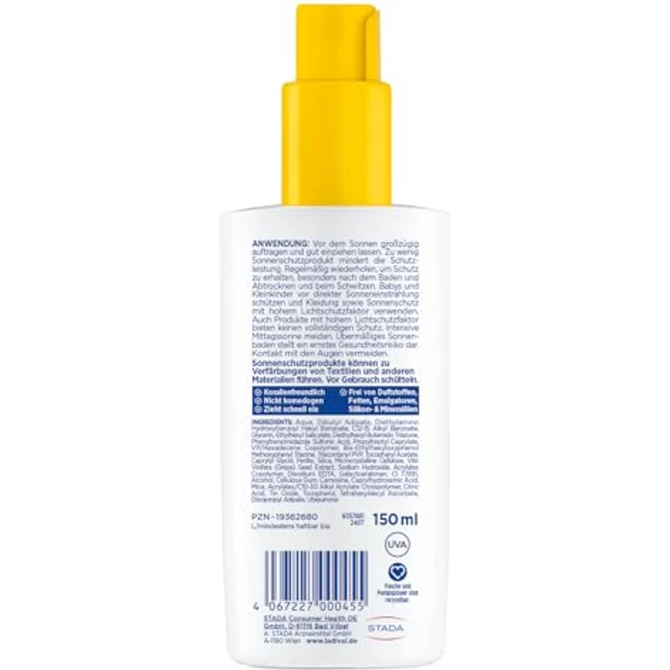 Ladival Sonnenschutz Spray LSF 50+ für allergische Haut, wasserfest, fettfrei, 4-fach Zellschutz, korallenfreundlich, leichte Gel-Formel, 150ml – Bild 2