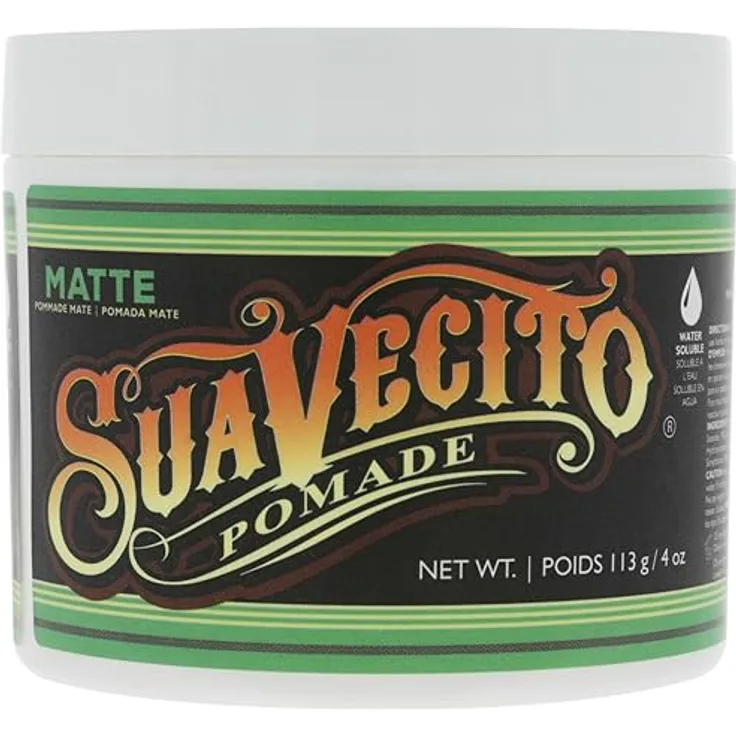 Suavecito Haarstyling Matte Pomade, mittlerer Halt für flexibles Styling, wasserbasiert, 113 g