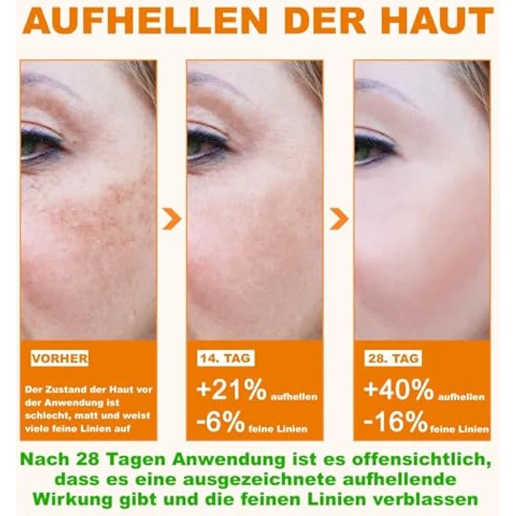 P-Beauty Cosmetic Accessories Gesichtsserum 60ml, mit 20% Vitamin C und E, Hyaluronsäure, Anti Aging, vegan, hypoallergen, farbstofffrei – Bild 7