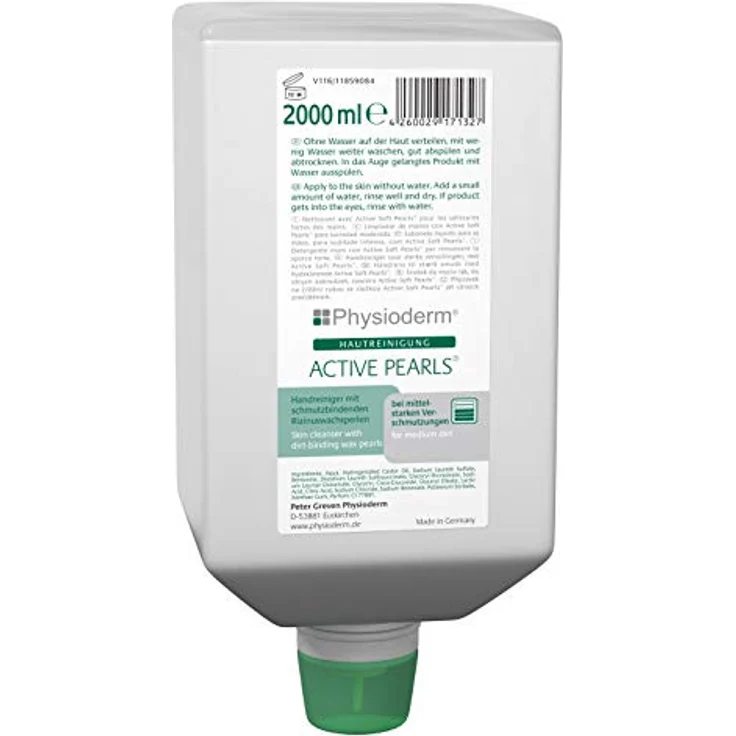 Physioderm ACTIVE PEARLS Handreiniger, 2,0 l - Hochwirksame Handseife für extreme Verschmutzungen, Eucornol® & Astopon® Technologie – Bild 1