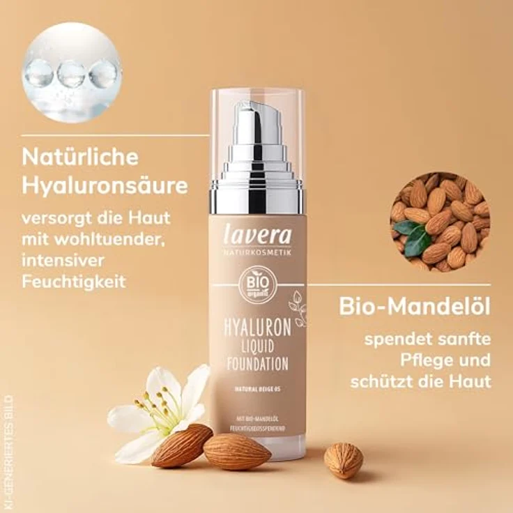 Lavera Hyaluron Liquid Foundation 30 ml Nr. 05 - Natural Beige – Bild 5
