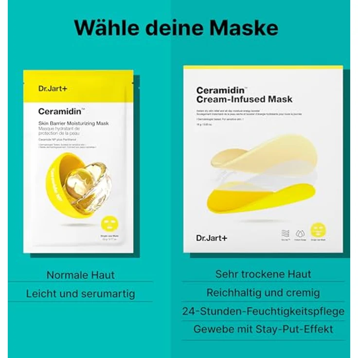 Dr. Jart+ Ceramidinâ„¢ Skin Barrier Moisturizing Face Mask, Tuchmaske mit Ceramiden, 22 g, spendet intensive Feuchtigkeit und verbessert das Hautbild – Bild 7
