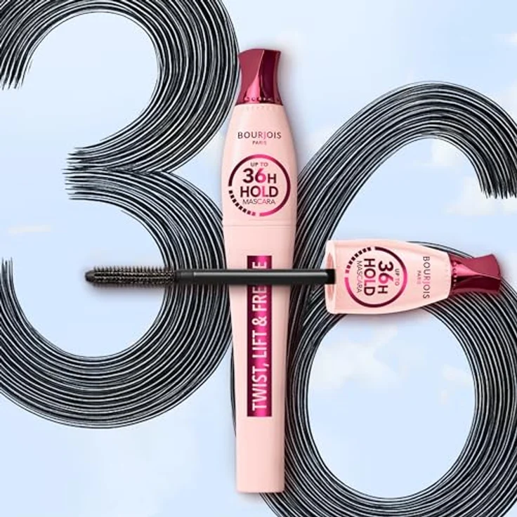 Bourjois Twist, Lift & Freeze Mascara, Schwarz, 36 Stunden Halt, extremer Lift-Effekt, 2-in-1-Bürste, tropfsichere Formel, 8 ml – Bild 4