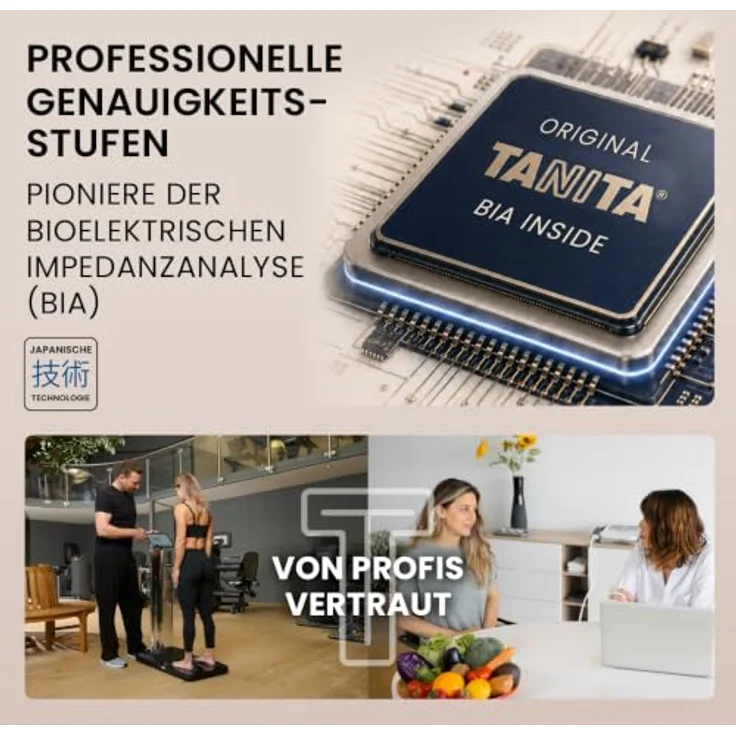Tanita Körperanalysewaage RD-445, segmentale Analyse mit 13 Messwerten, inklusive Muskelqualitätsindex und Farbdisplay, bis zu 200 kg Nutzerprofile – Bild 5