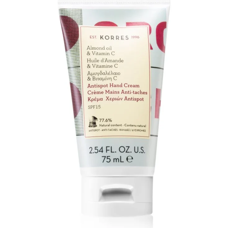Korres Almond Oil & Vitamin C Handcreme gegen Pigment-Flecken, LSF 15, 75 ml – Bild 1