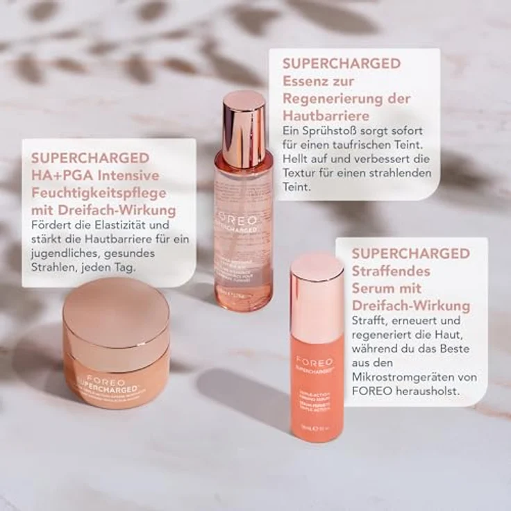 Foreo Supercharged Triple-Action Firming Serum Conductive Gel, Anti-Aging Gesichtsserum mit Hyaluronsäure und Squalan, 30 ml – Bild 7