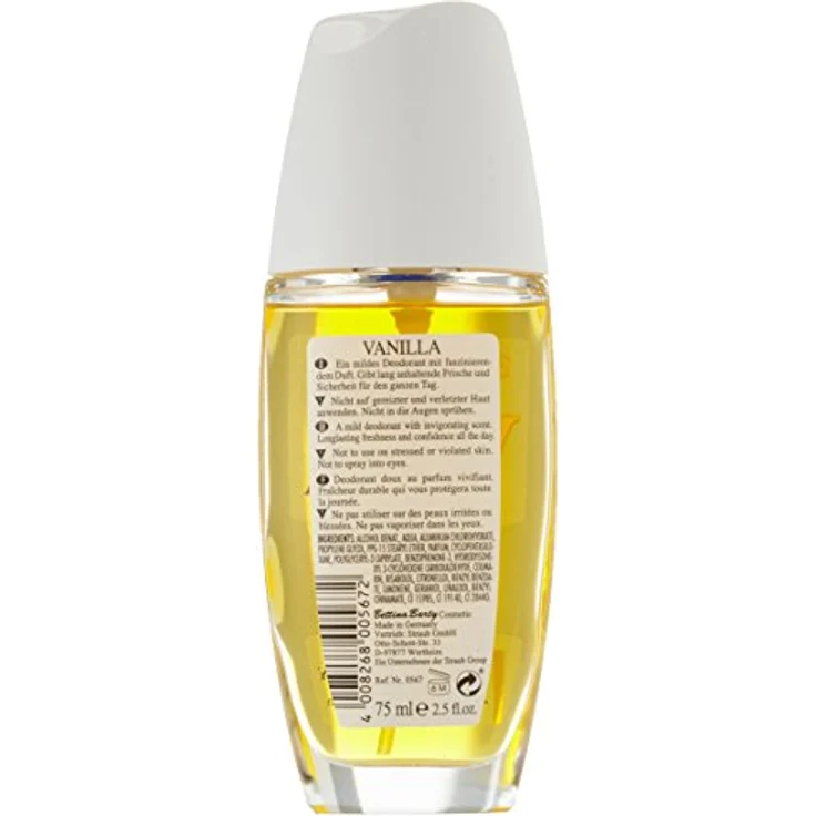 Bettina Barty Vanilla Deodorant Natural Spray, 75ml, pflegend mit Deo-Schutzsystem und verführerischem Duft – Bild 2