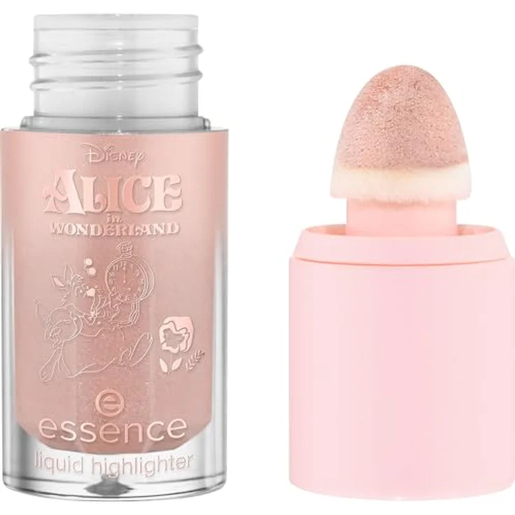 essence Disney Alice in Wonderland flüssiger Aufheller Farbton 02 - Glowin' Down The Rabbit Hole, 4 ml, vegan, alkoholfrei, reichhaltige Pigmentierung für strahlenden Glow – Bild 1
