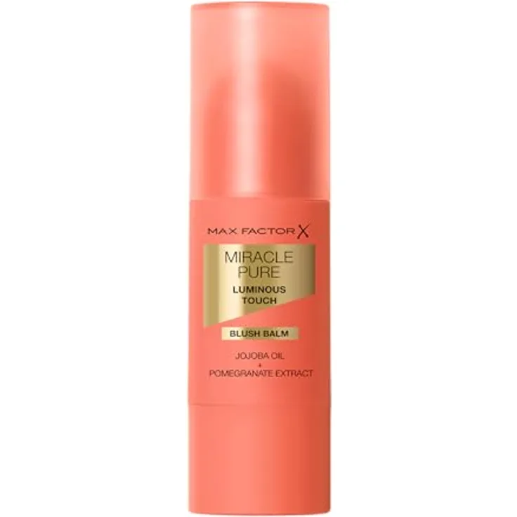 Max Factor Miracle Pure Luminous Touch Blush Balm, 35 Coral Blush, cremiger Rouge mit leuchtendem Finish, vegane Formel, 6 g